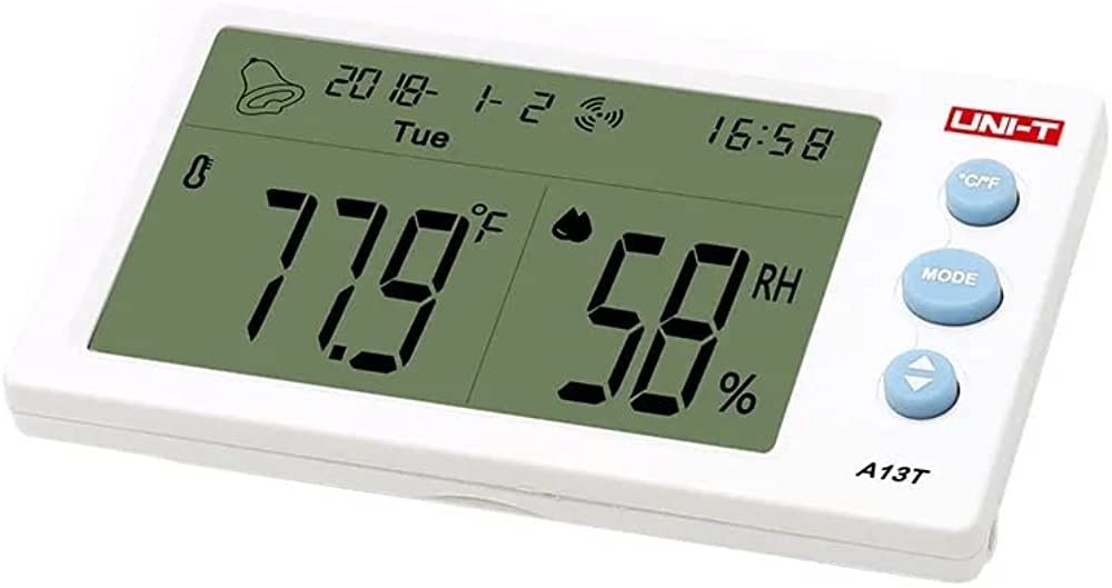 UNI-T A13T Temperature Humidity Meter | Large Display | Alarm Clock | Comfort Rating | Indoor/Outdoor Use | Model: A13T_img_3