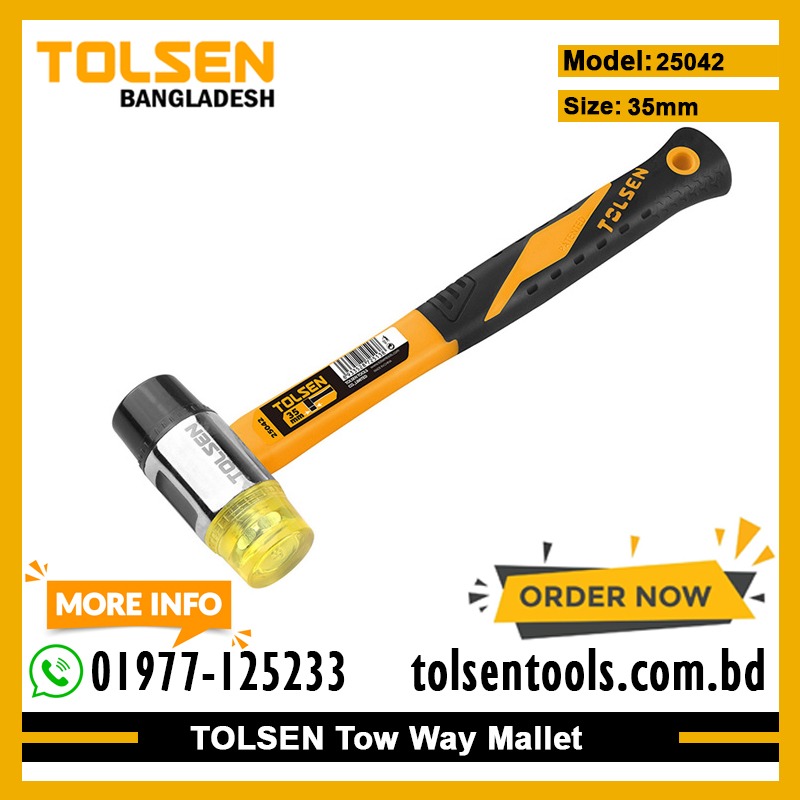 TOLSEN 25042 Two Way Mallet, 400g, Plastic Nylon Head, Fiberglass Handle | Model: 25042_img_1