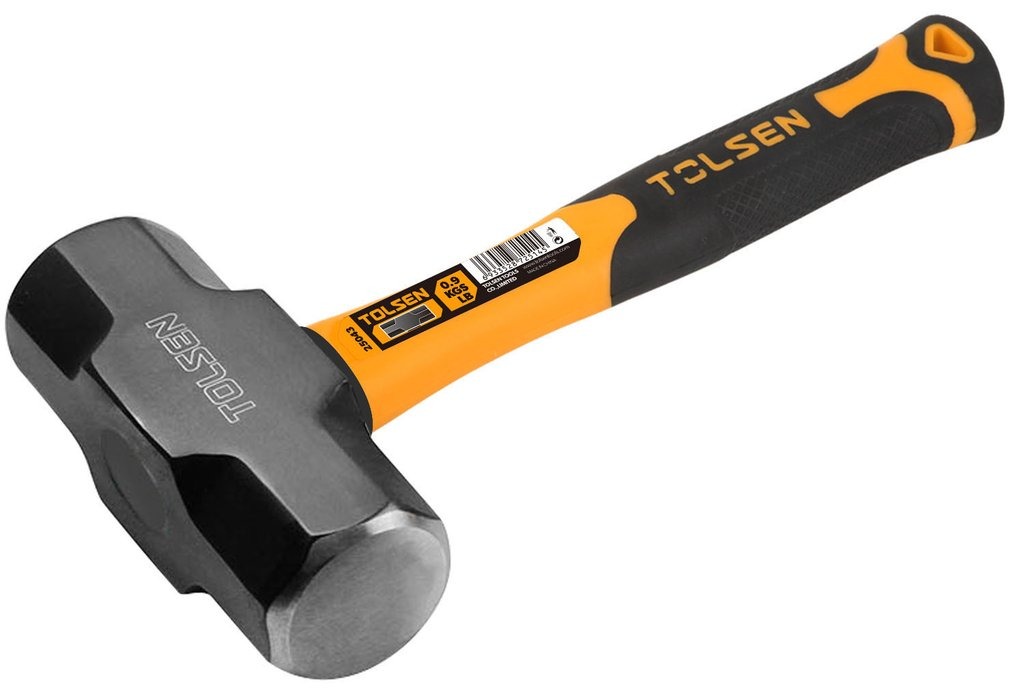 TOLSEN 25044 Sledge Hammer, 1.8kg (4lbs), Fiberglass Handle, Heat Treated, Black Painted | Model: 25044_img_1