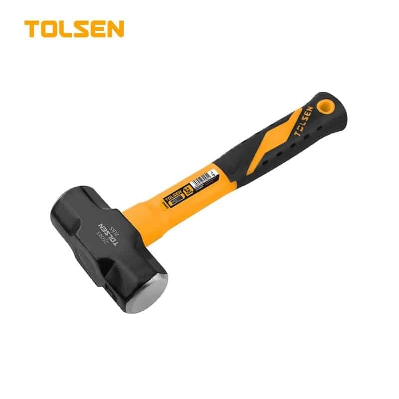 TOLSEN 25044 Sledge Hammer, 1.8kg (4lbs), Fiberglass Handle, Heat Treated, Black Painted | Model: 25044