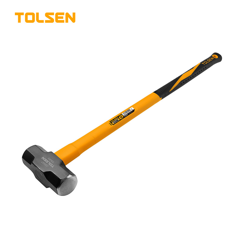 TOLSEN 25045 Sledge Hammer, 2.7kg (6lbs), Fiberglass Handle, Heat Treated, Black Painted; Model: 25045