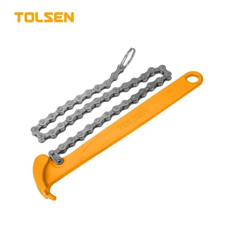 TOLSEN 10260 9″ Chain Wrench (Industrial) | 225mm Handle | 500mm Chain | #45 Carbon Steel | Model: 10260