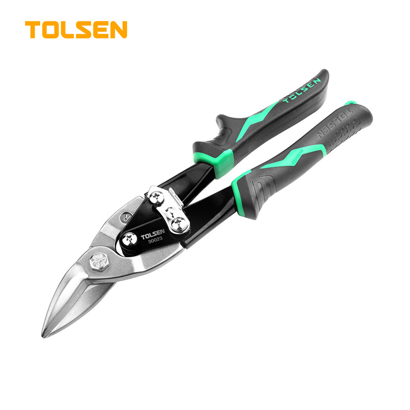 TOLSEN 30023 10" Aviation Snips (Right Cut) | 250mm | CrMo Steel | Two-Component Handle | Industrial | Model: 30023