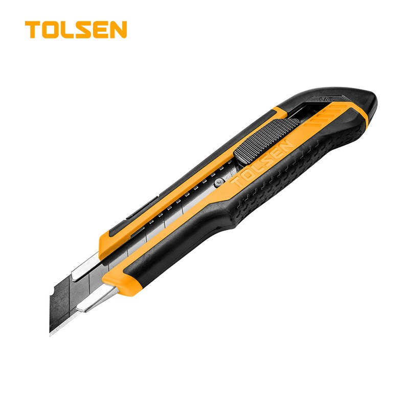 TOLSEN 30090 18mm Heavy Duty Snap-off Blade Knife (Industrial) | Anti-Slip Grip | Auto Lock | Built-in Blade Storage | Model: 30090