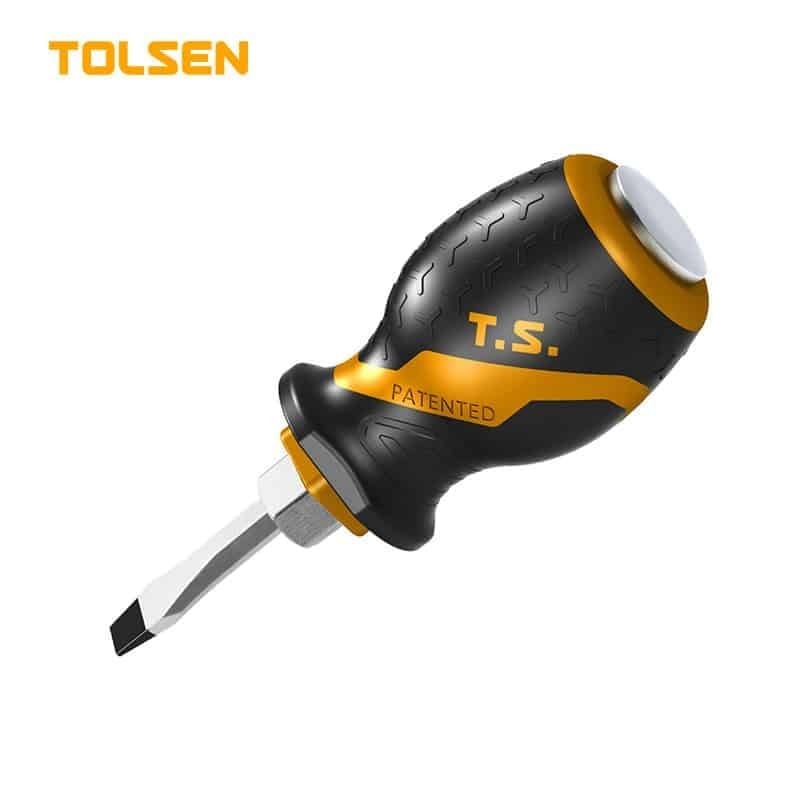 TOLSEN Hammering Stubby Screwdriver Go-Through Screwdriver; Slotted (Flat) | Phillips (Star) | Sizes: ( 6x38mm | PH2x38mm ), Cr-V Steel Magnetic Tip, Models 20138 | 20140_img_0