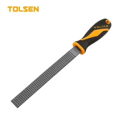 TOLSEN 32021 Wood File (Flat), 8" (200mm), #45 Carbon Steel, Two-Component Plastic Handle | Model: 32021_img_0