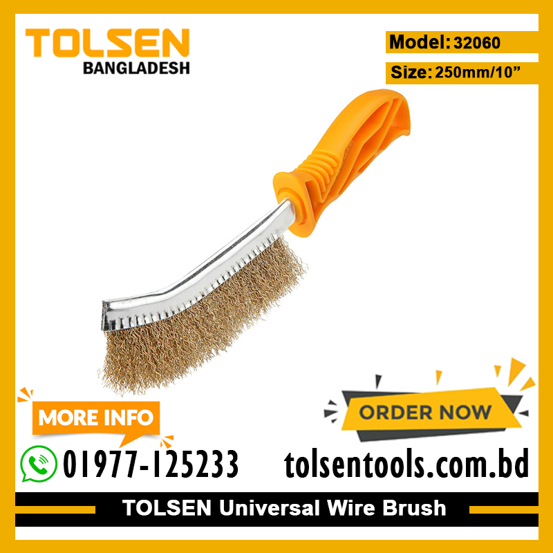 TOLSEN 32060 Universal Stainless Steel Wire Brush, 10" (250mm); Model: 32060_img_2