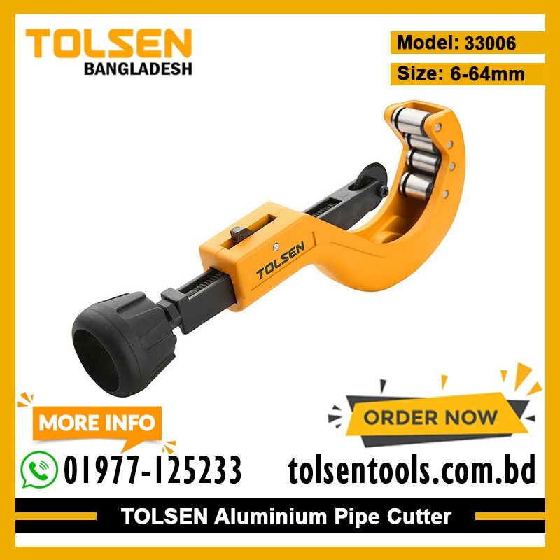 TOLSEN 33006 Heavy Duty Pipe Cutter | 6-64mm (1/4" - 2.5") | Aluminium Alloy Body | For Copper, Aluminum, PVC, Thin Steel | Model: 33006_img_1