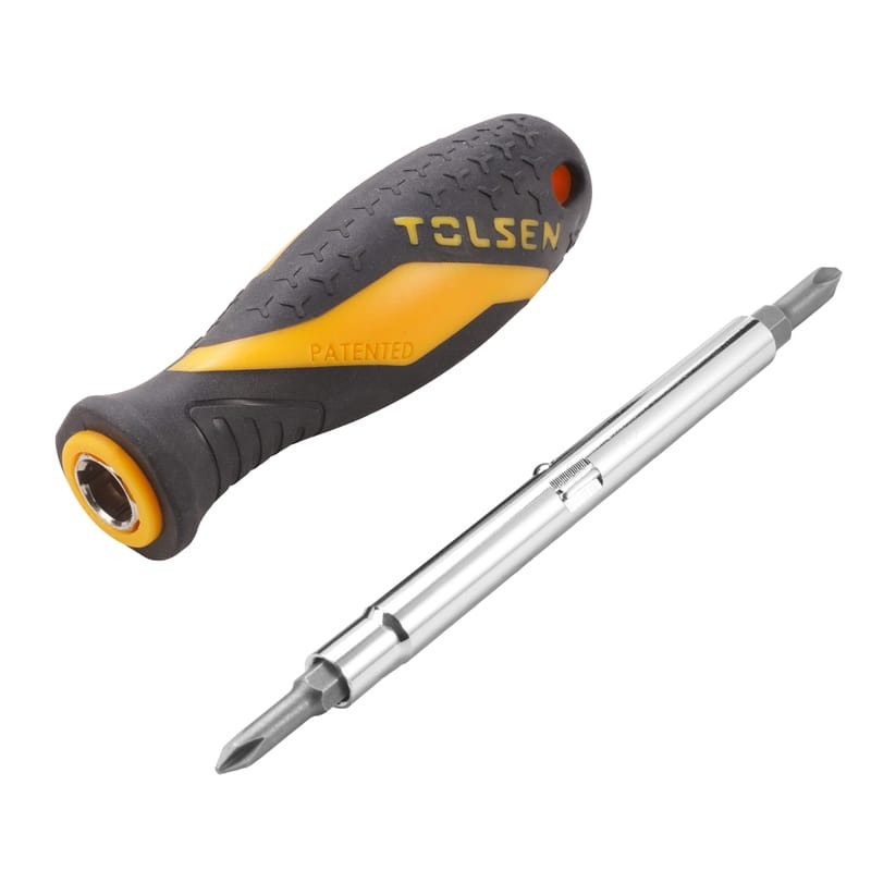 TOLSEN 20043 6 in 1 Interchangeable Screwdriver Set | Cr-V Steel | Dual-Sided Bits | Hex Bit Holder | Model: 20043_img_1