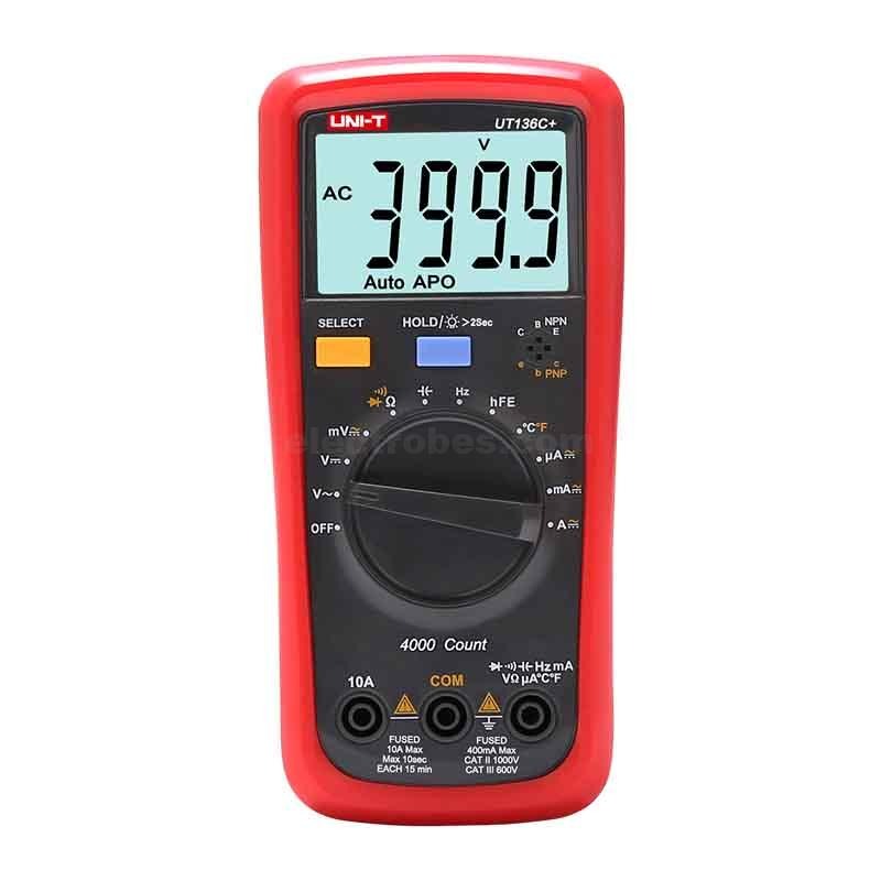 UNI-T UT136C+ Digital Multimeter | AC/DC Voltage 1000V | AC/DC Current 10A | CAT III 600V | Temperature Measurement | Transistor Test | Model: UT136C+_img_0