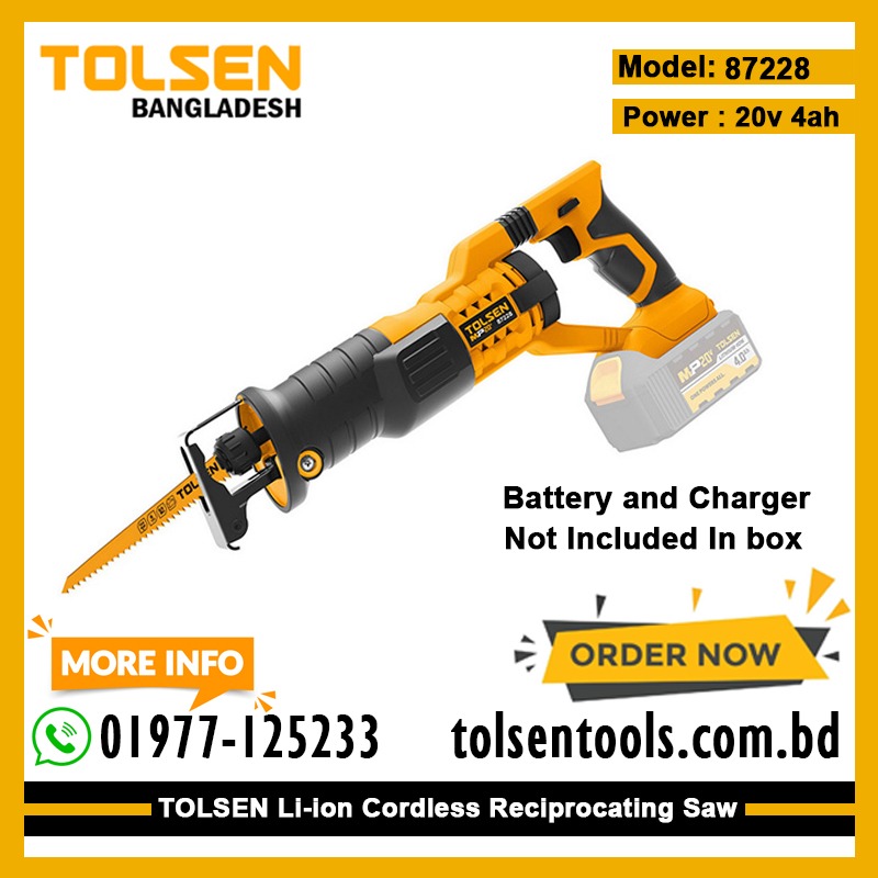 TOLSEN 87228 20V Li-ion Cordless Reciprocating Saw ( Battery/charger not included ); Model: 87228_img_1