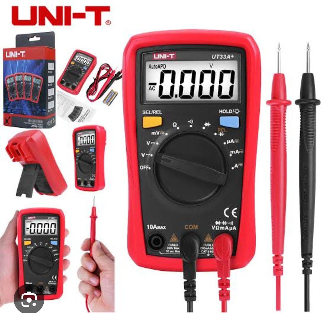 UNI-T UT33A+ Palm Size Multimeter | 2000 Counts | 2m Drop Test | CAT II 600V | Auto Range | Capacitance Test | Model: UT33A+