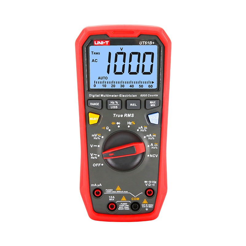 UNI-T UT61B+ 1000V True RMS Digital Multimeter | AC/DC 1000V | AC/DC 10A | USB Communication | NCV | CAT III 1000V | Model: UT61B+