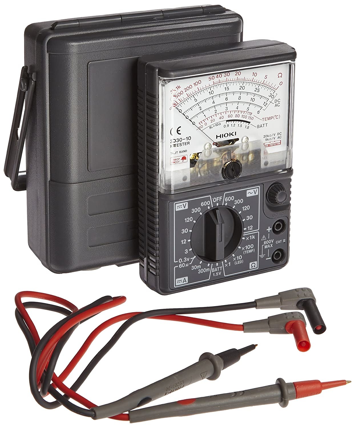 Hioki HiTESTER 3030-10 Basic Analog Tester | Drop Proof (1m) | CAT III 600V | LED & Battery Check | Model: 3030-10_img_1