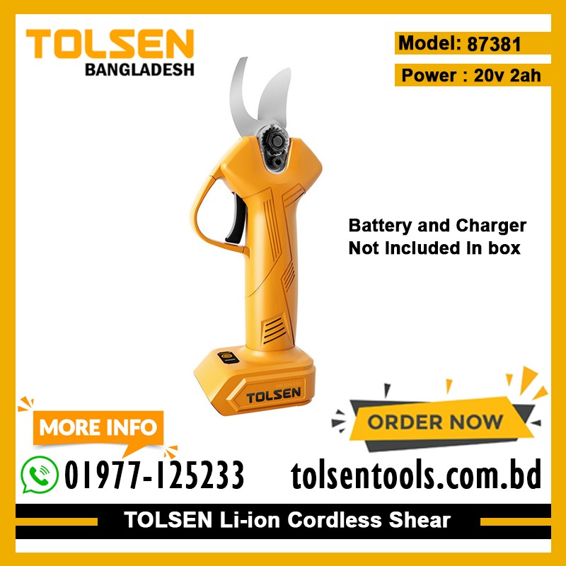 TOLSEN 87381 20V Cordless Shear (Battery and Charger Not Included) Model 87381_img_1