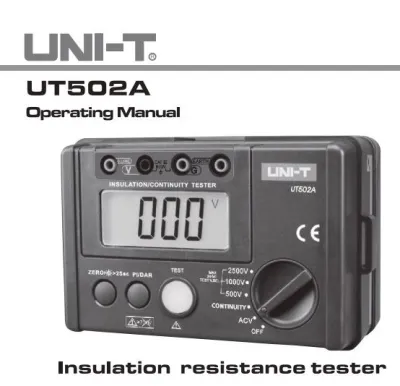 UNI-T UT502A Insulation Resistance Tester | 500V/1000V/2500V Test Voltages | PI & DAR Measurement | Auto Discharge | IEC 61557 Compliant | Model: UT502A_img_4
