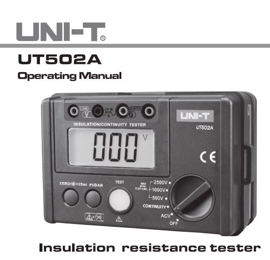 UNI-T UT502A Insulation Resistance Tester | 500V/1000V/2500V Test Voltages | PI & DAR Measurement | Auto Discharge | IEC 61557 Compliant | Model: UT502A_img_4