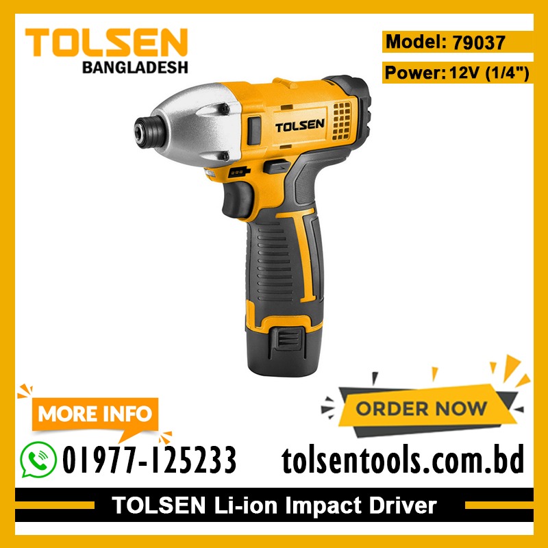 TOLSEN 79037 12V LI-ON Impact Drill/Screwdriver (12V) Soft Grip Handle Model: 79037_img_2