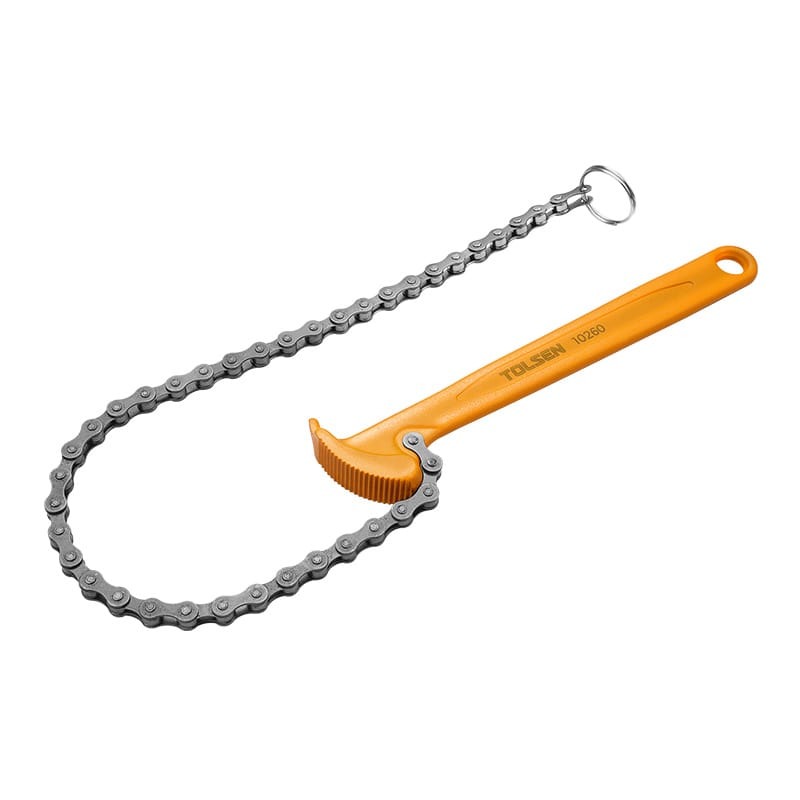 TOLSEN 10260 9″ Chain Wrench (Industrial) | 225mm Handle | 500mm Chain | #45 Carbon Steel | Model: 10260_img_2