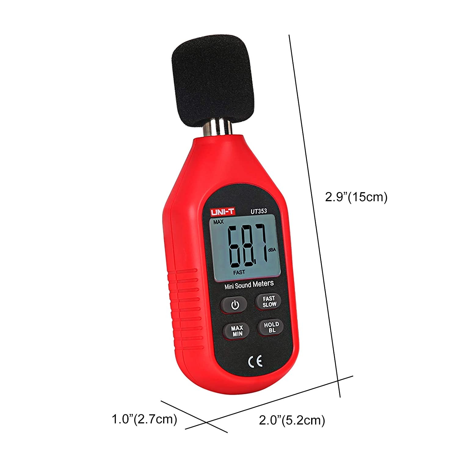 UNI-T UT353 | UT353BT Mini Sound Level Meters, 30-130 dB, ±1.5dB Accuracy, A-Weighted, Fast/Slow Sampling; Model: UT353 | UT353BT_img_1