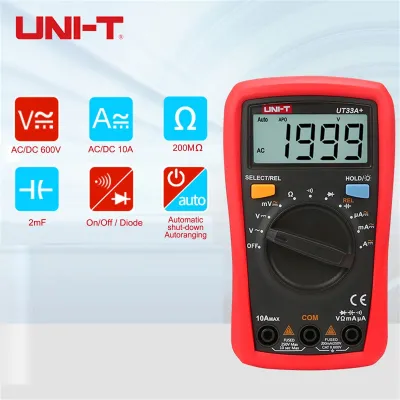 UNI-T UT33A+ Palm Size Multimeter | 2000 Counts | 2m Drop Test | CAT II 600V | Auto Range | Capacitance Test | Model: UT33A+_img_2