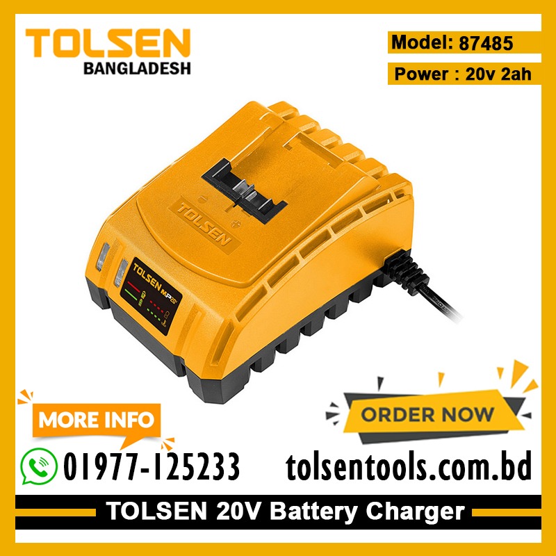 TOLSEN 87485 20V Li-ion Battery Charger For charging TOLSEN 20V 2.0Ah battery ( 87472 ) Model 87485_img_1