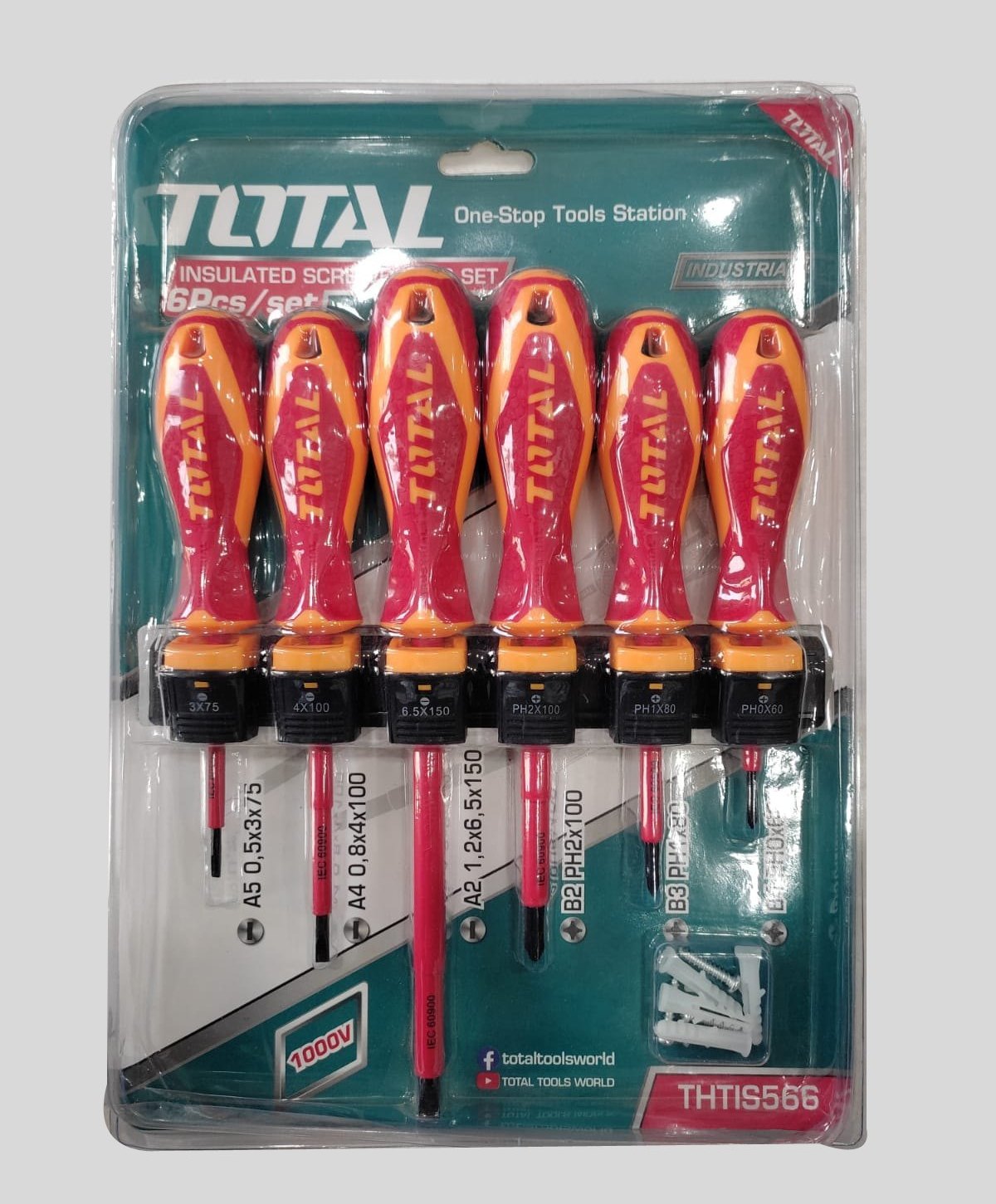 TOTAL THTIS566 6 Pcs Insulated Screwdriver Set | 1000V VDE Approved | Cr-V Steel | Industrial | Model: THTIS566_img_2