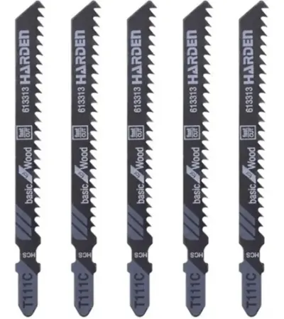HARDEN 613311 5pcs Jig Saw Blade set for Wood ( T101B | T111C | T144D | T244D ); Ideal for Wood Use; Model: 613311 | 613313 | 613315 | 613318_img_4