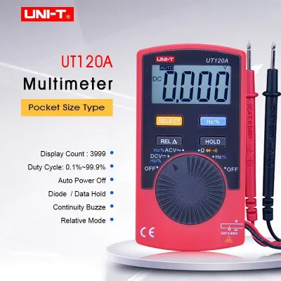 UNI-T UT120A Pocket Size Digital Multimeter | 4000 Counts | Auto Range | Data Hold & Relative Mode | Ultra-Portable | Model: UT120A_img_1