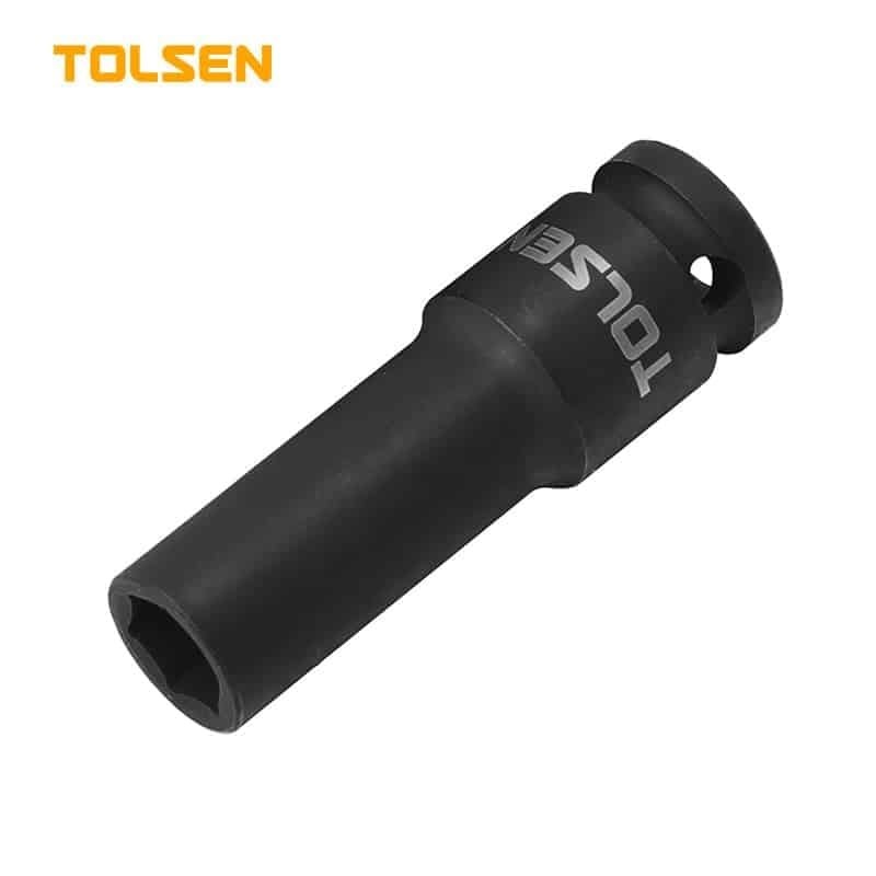 TOLSEN 1/2" Drive Deep Impact Socket | 8mm to 32mm | Cr-Mo Steel | 6-Point | Industrial | Models: 18258 to 18282
