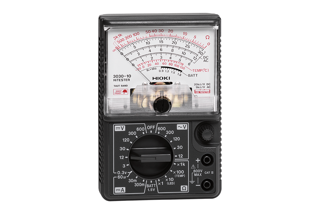 Hioki HiTESTER 3030-10 Basic Analog Tester | Drop Proof (1m) | CAT III 600V | LED & Battery Check | Model: 3030-10_img_5
