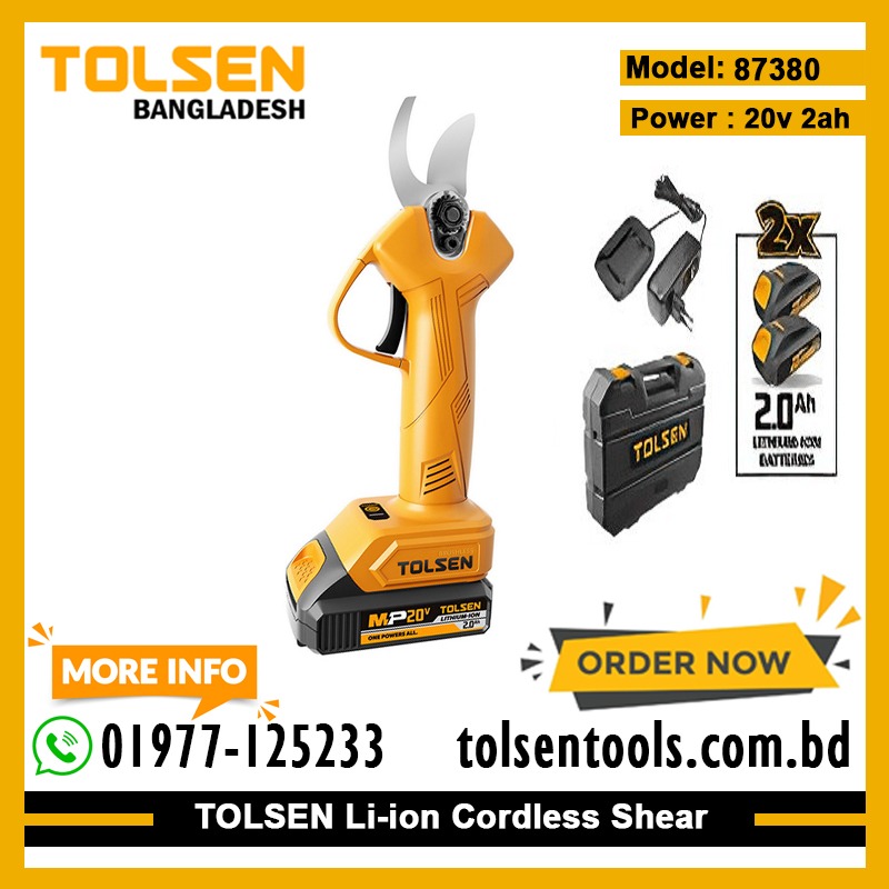 TOLSEN 87380 20V Cordless Shear With 2pcs Li-ion Battery & Charger Model 87380_img_1