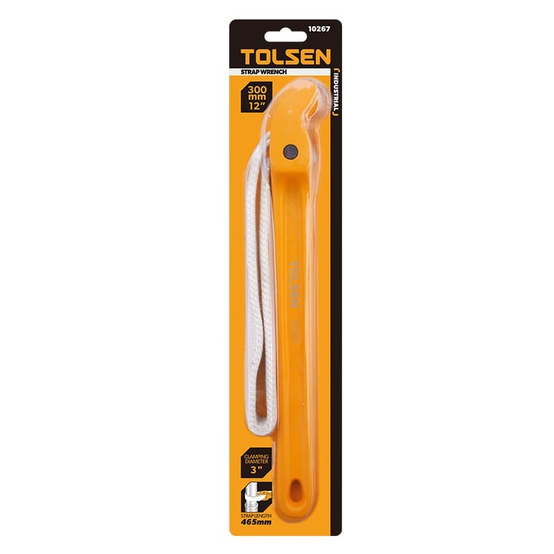 TOLSEN 10267 12″ Strap Wrench | 300mm Aluminum Handle | 465mm Nylon Strap | Up to 75mm Clamping | Model: 10267_img_3