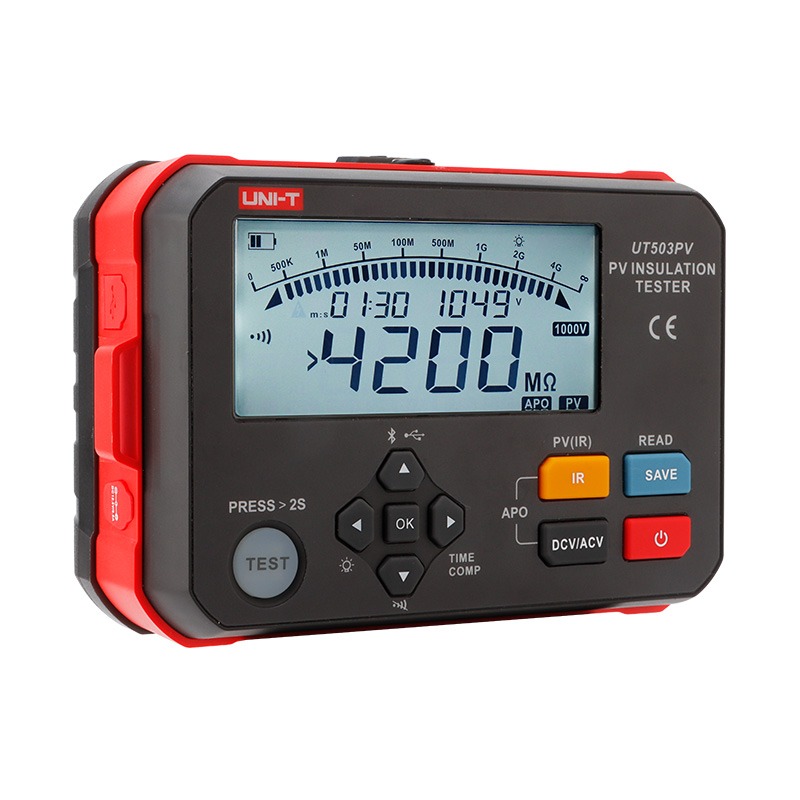 UNI-T UT503PV PV Insulation Tester | 1000V Output | 4000MΩ Range | Live PV Testing | USB + Bluetooth | CAT III 600V | Model: UT503PV_img_2