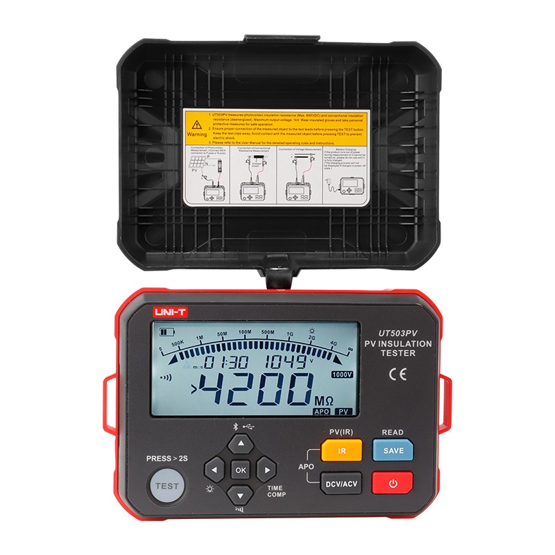 UNI-T UT503PV PV Insulation Tester | 1000V Output | 4000MΩ Range | Live PV Testing | USB + Bluetooth | CAT III 600V | Model: UT503PV_img_5