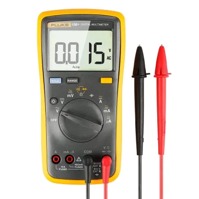 FLUKE 15B+ Digital Multimeter | AC/DC Voltage up to 1000V & 10A | CAT III 600V | Measures Resistance, Continuity, Diode, Capacitance | Backlit Display | Model: 15B+_img_3