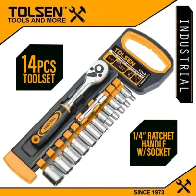TOLSEN 15152 12Pcs 1/2" Drive Ratchet Handle with Socket Set | Quick Release | 72-Tooth | CrV Steel | Industrial Series | Model: 15152_img_5