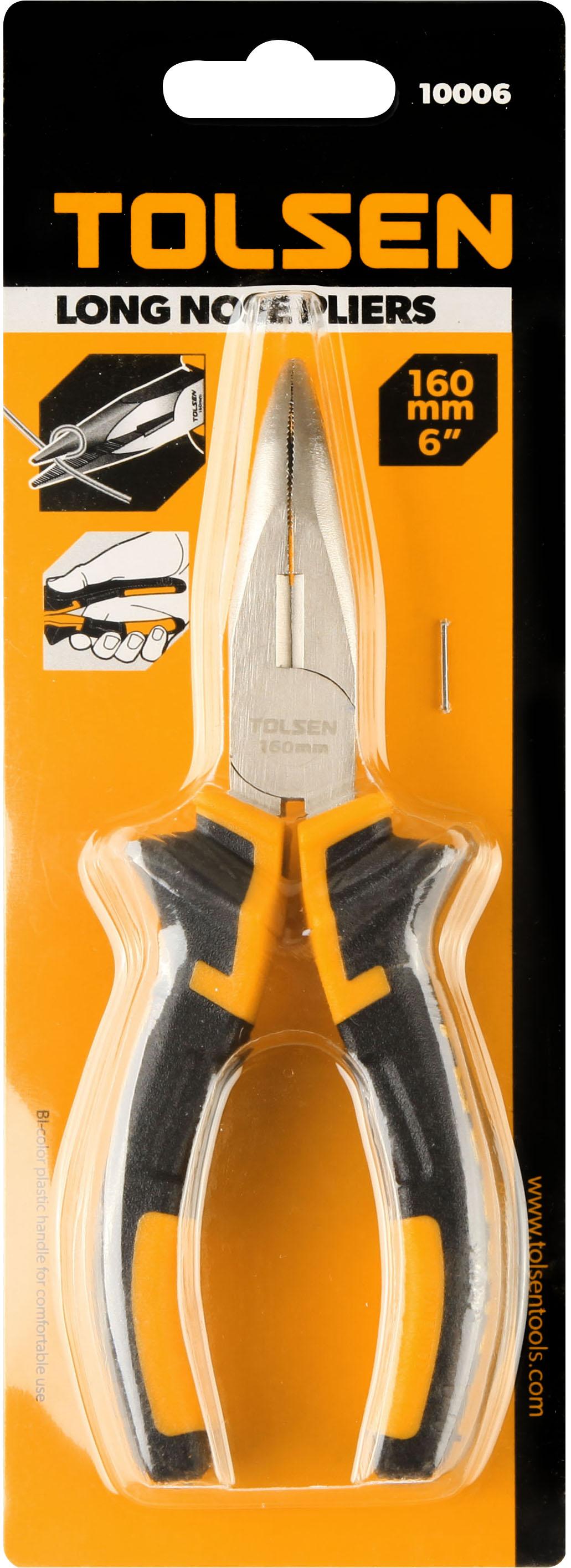 TOLSEN 10008 Bent Nose Pliers, 6" (160mm), Nickel Plated, TPR Handle | Model: 10008_img_5