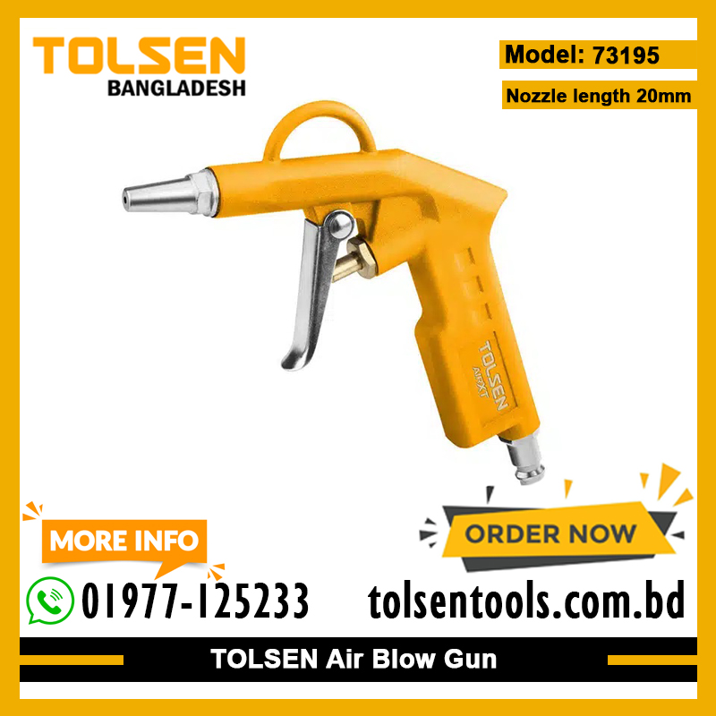 TOLSEN 73195 Air Blow Gun, 20cm Overall, 25mm Nozzle, CE Approved, For Cleaning Liquid, Swarf & Dust | Model: 73195_img_2