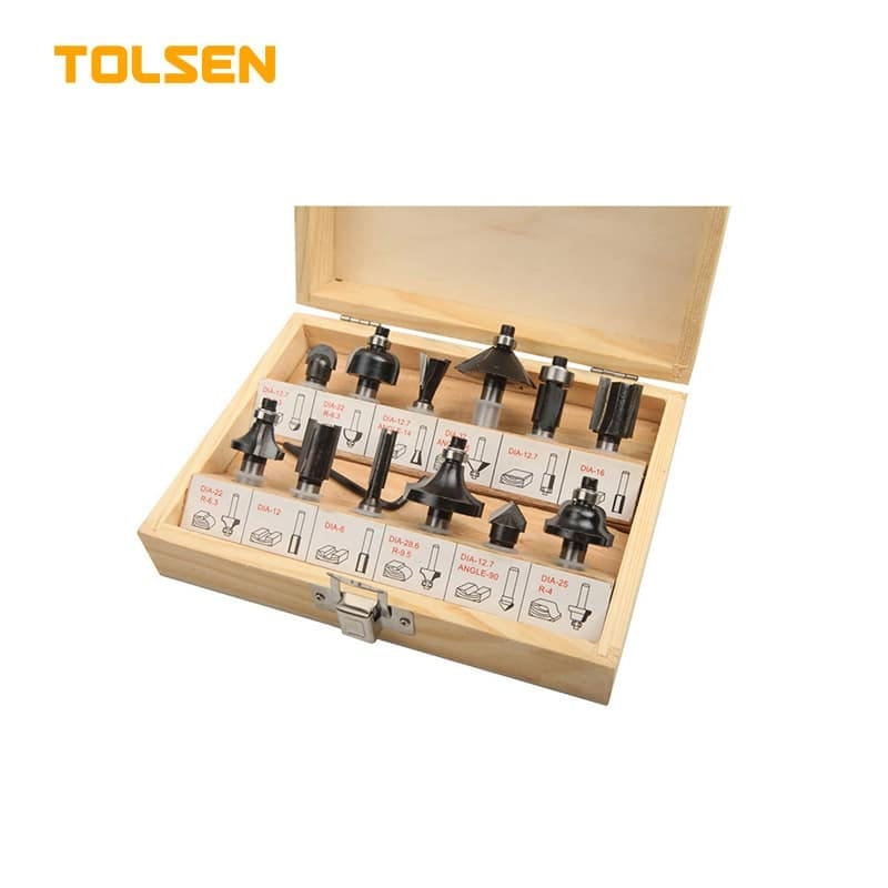 TOLSEN 75680 12Pcs Carbide Router Bits Set, 1/4" Shank, Professional Woodworking Set | Model: 75680_img_1