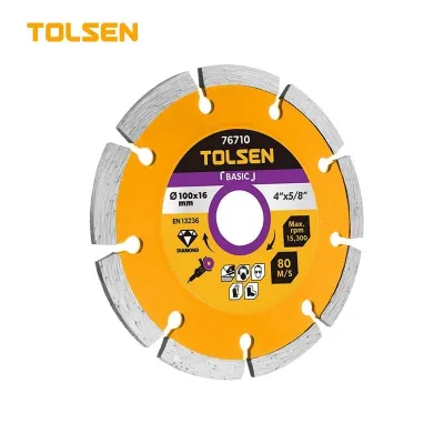 TOLSEN Dry Diamond Disc, ( 4" | 5" ), For Dry Cutting, Segment Height 7.5mm; Models: 76710 | 76713_img_0