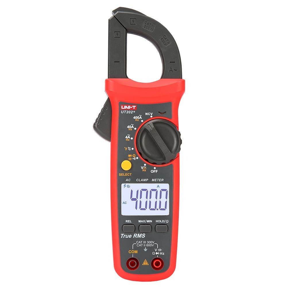 UNI-T UT202+ Digital Clamp Meter | 600A AC | True RMS | 4000 Counts | NCV | Temperature Measurement | CAT III 300V | Model: UT202+_img_0