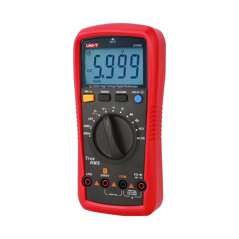 UNI-T UT892 2000V AC/DC High Voltage Digital Multimeter | 6000 Counts True RMS | VFC Mode | NCV & LIVE Test | CAT III 600V | Model: UT892_img_1