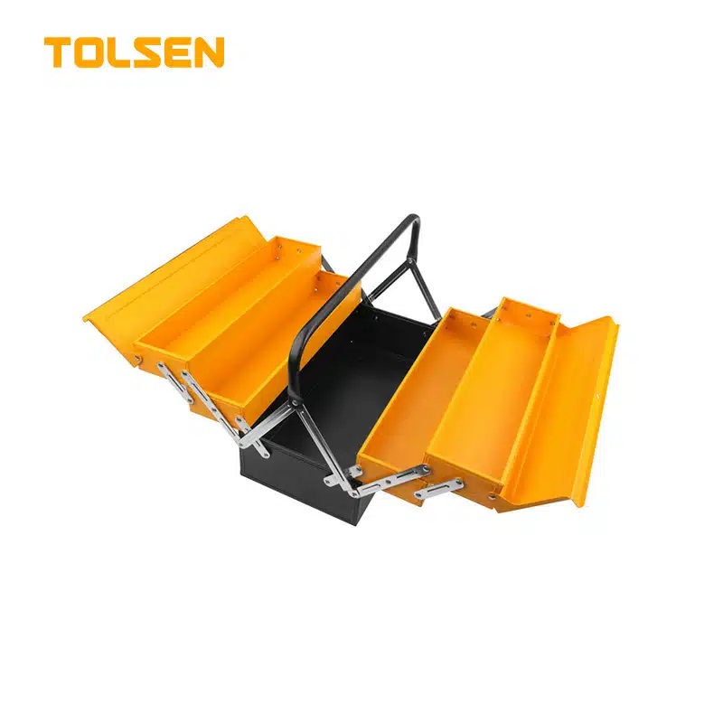 TOLSEN 80211 Steel Tool Box, 16", 3 Layer Heavy Duty, (404x200x195mm) | Model: 80211