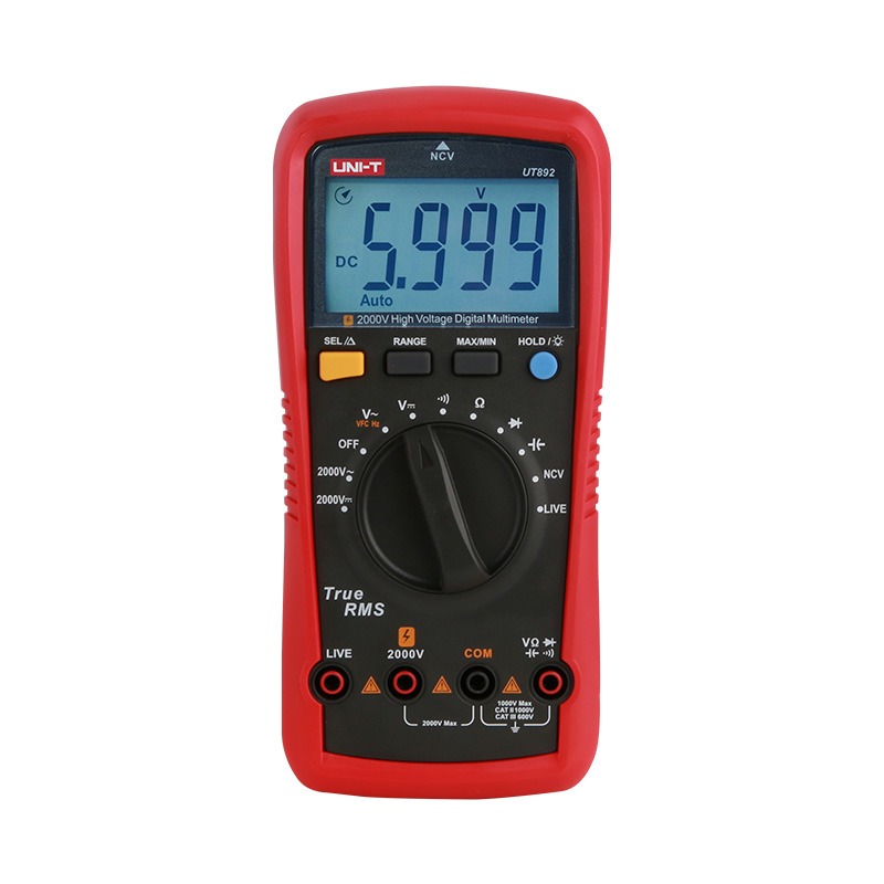 UNI-T UT892 2000V AC/DC High Voltage Digital Multimeter | 6000 Counts True RMS | VFC Mode | NCV & LIVE Test | CAT III 600V | Model: UT892_img_0