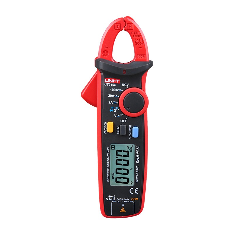 UNI-T UT210E Mini Clamp Meter | 100A AC/DC | 2000 Counts | 17mm Jaw Opening | Frequency & Capacitance | Auto Range | Compact & Lightweight | Model: UT210E