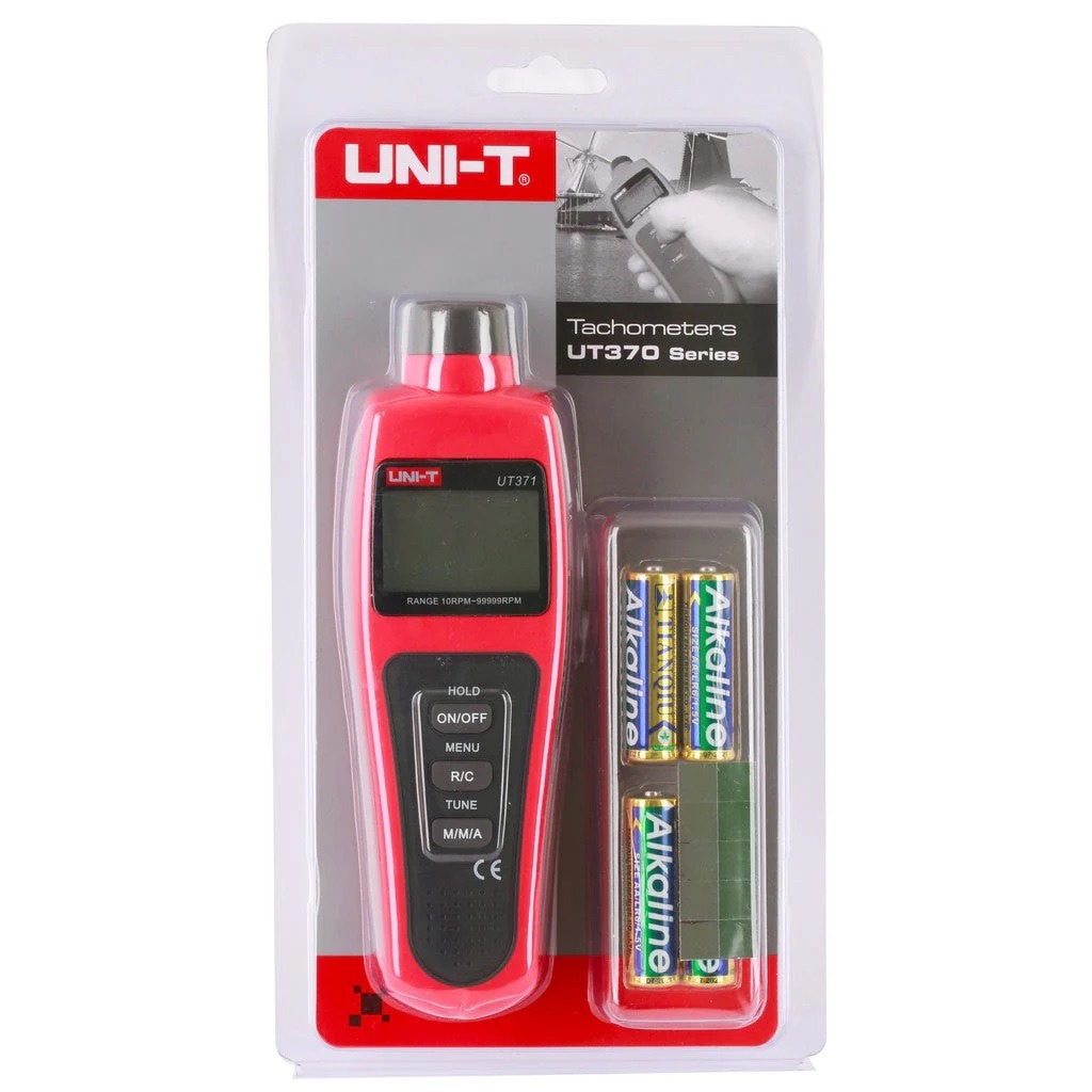 UNI-T UT371 Tachometer | Non-Contact | 10-99,999 RPM | 5-Digit LCD | Laser Pointer | MAX/MIN/AVG | Model: UT371_img_2