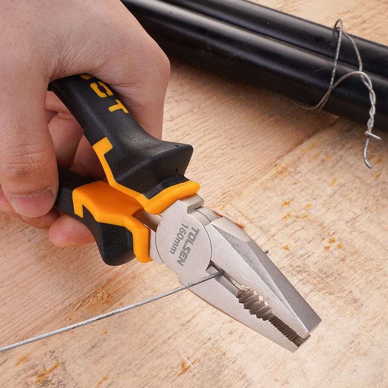 TOLSEN 10000 Combination Pliers | 6" (160mm) | Nickel Plated | Two-Component Handle | Model: 10000_img_1