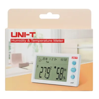UNI-T A13T Temperature Humidity Meter | Large Display | Alarm Clock | Comfort Rating | Indoor/Outdoor Use | Model: A13T_img_1