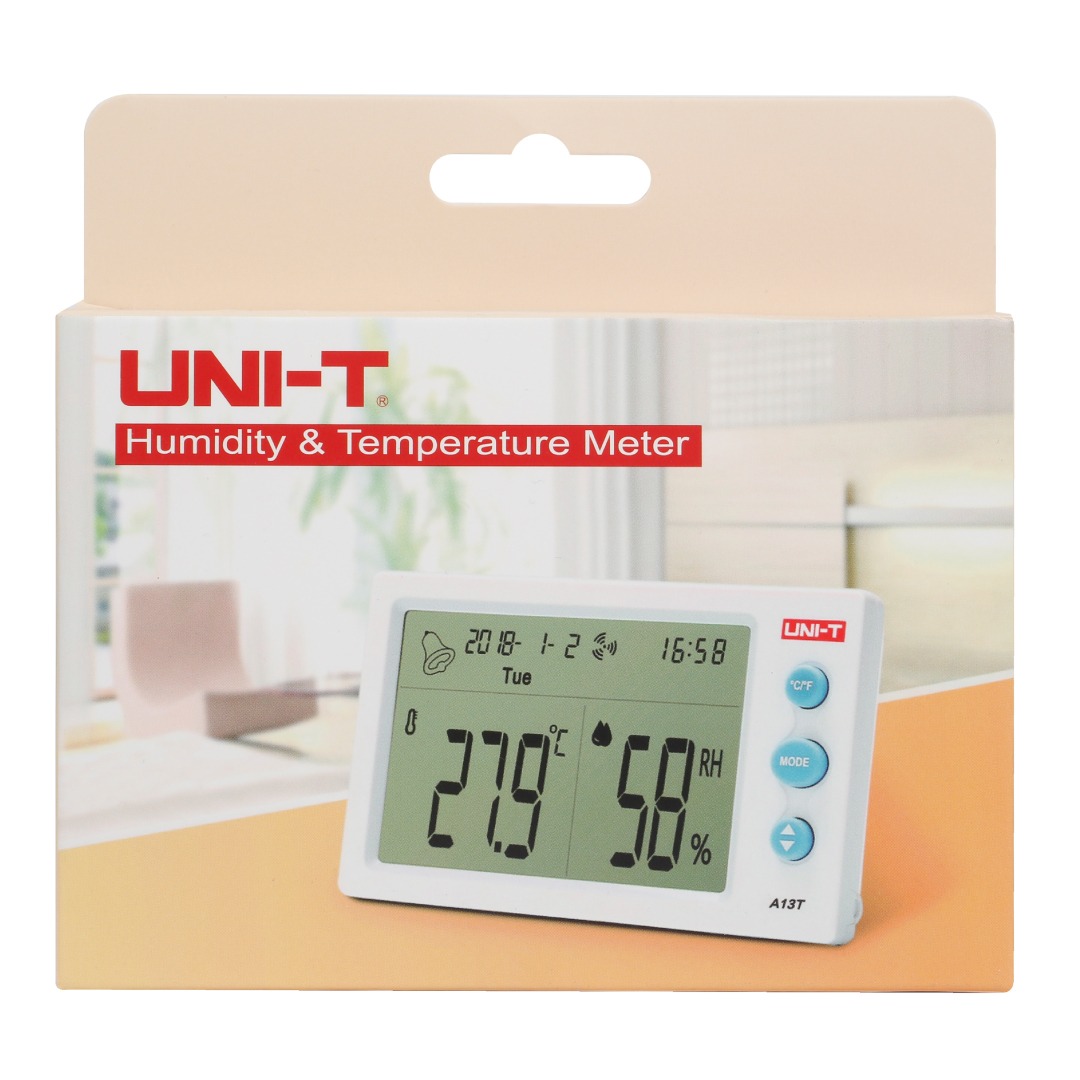 UNI-T A13T Temperature Humidity Meter | Large Display | Alarm Clock | Comfort Rating | Indoor/Outdoor Use | Model: A13T_img_1